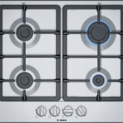 Bosch PGP6B5B90 58.2cm Gas Hob - Stainless Steel